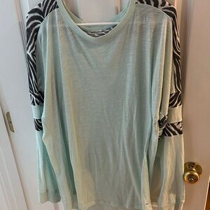 Victoria Secrets Pink Mint Green Zebra Print Women's Top